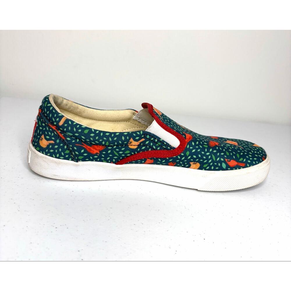 Bucketfeet Cardinal Bird Print Slip-On Canvas Sneakers Women's Sz 9 Art to Wear - Picture 6 of 11